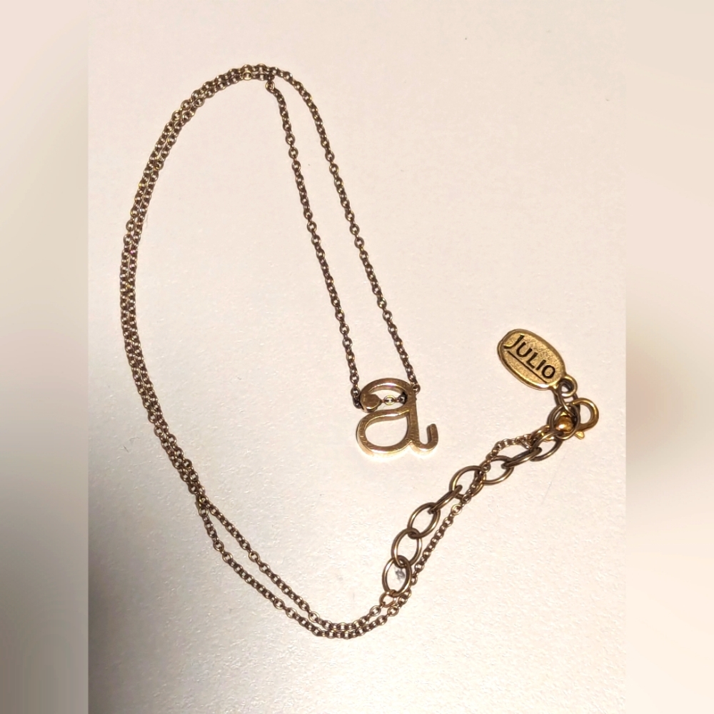 Julio Gold Toned Initial Necklace "A"